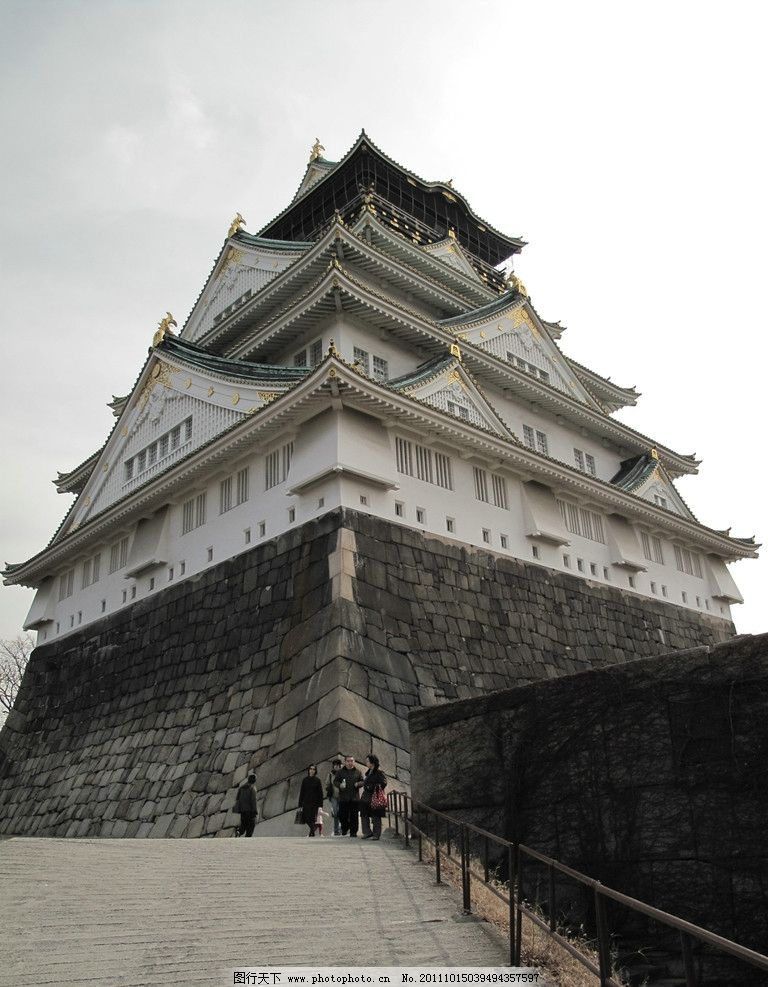 大阪城图片,冬天 日本旅游 建筑摄影 建筑园林-图行天下图库