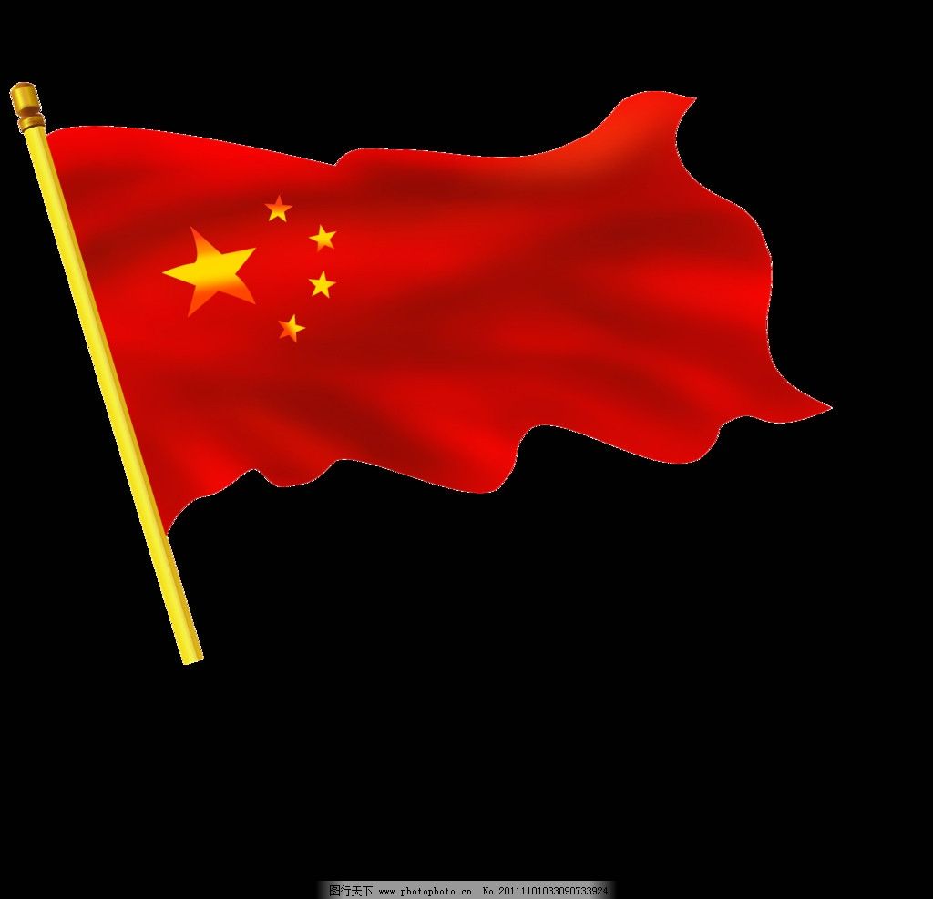 鲜艳的五星红旗和北京奥运会会旗猎猎作响|完整五星红旗图源文件