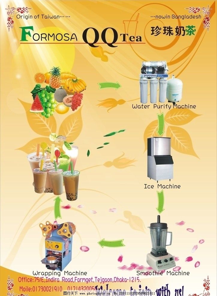 制作出杯装奶茶的流程图片,水果 净水器 制冰机