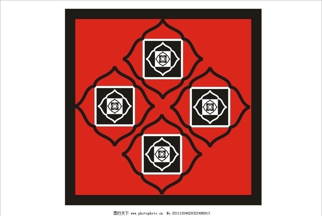 花纹 底纹 红色 边框 矢量图 正方形 花纹花边