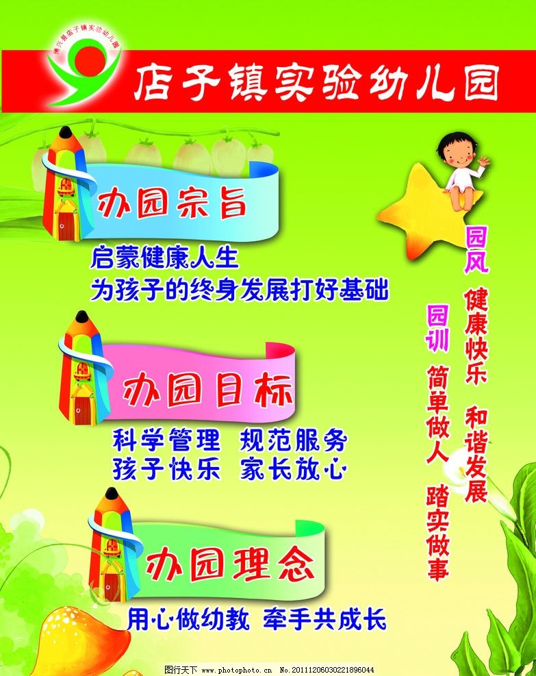 幼儿园版面 幼儿园背景 办园宗旨 办园目标 办园