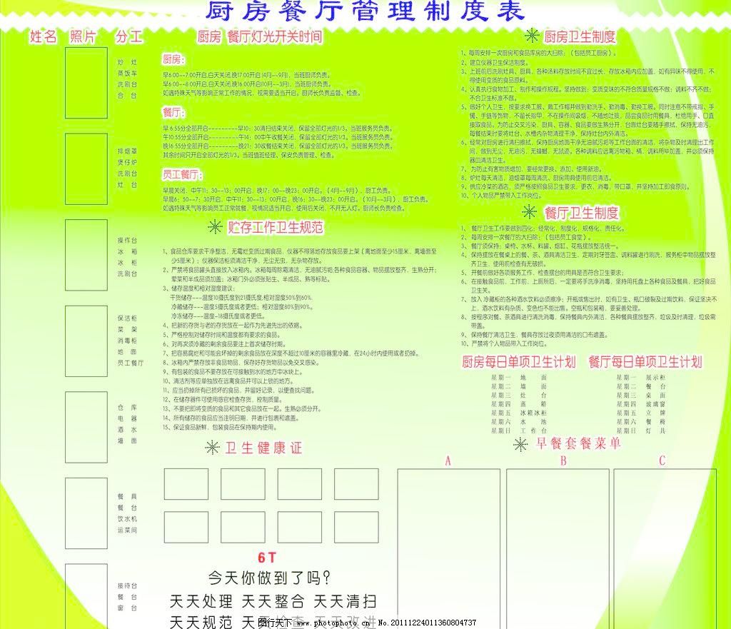厨房部基本规章管理制度